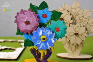 Maquette 3D à colorier Bouquet